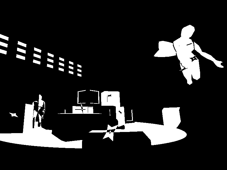 Screenshot of Night Shuriken's monochromatic, creepy atmosphere